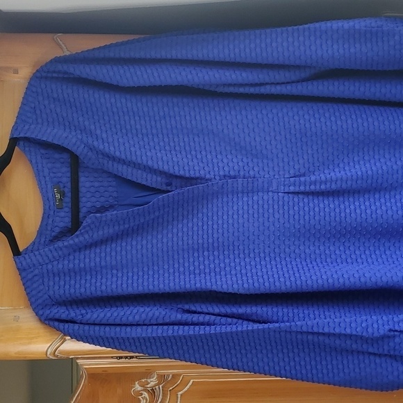 TALBOTS ROYAL BLUE BEAUTIFUL blouse, Size 3X. 3/4 sleeves. Completely lined. - Picture 2 of 12